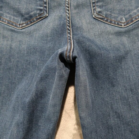 Lee Jeans Womens 14 Petites Blue Straight Leg Relaxed Fit Mid Rise Whiskering - Picture 5 of 14